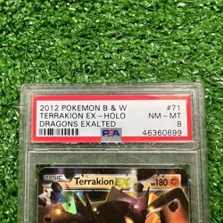 PSA 8 2012 B&W Dragons Exalted Terrakion EX 71/124 HOLO Pokemon Card - Image 2
