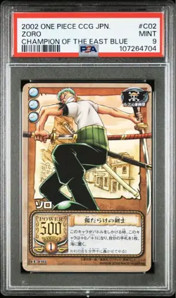 2002 One Piece CCG Zoro Champion of the East Blue PSA 9 Mint Card - Image 3