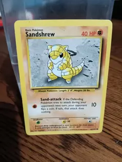 Pokemon Card Sandshrew Unlimited Base Set 62/102 WOTC NM - Image 1