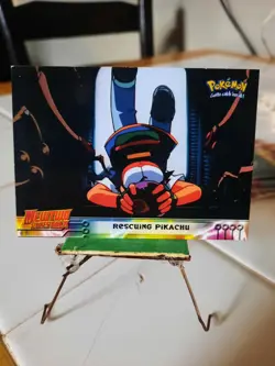 Pokemon Card Rescuing Pikachu 30 Topps Mewtwo Strikes Back Blue Label Vintage NM - Image 1