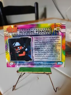 Pokemon Card Rescuing Pikachu 30 Topps Mewtwo Strikes Back Blue Label Vintage NM - Image 2