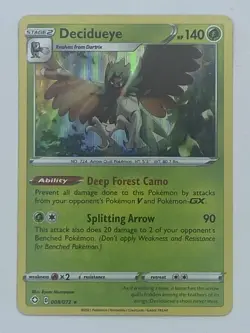 Decidueye #008/072 Holo Rare 2021 Pokemon Shining Fates NM - Image 3