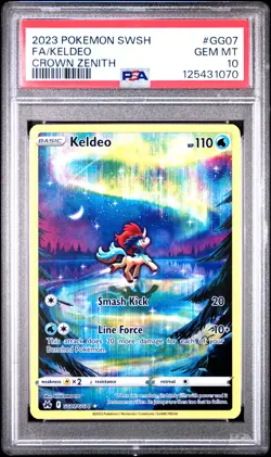 2023 POKEMON SWORD & SHIELD CROWN ZENITH #GG07 FULL ART/KELDEO PSA 10 - Image 1