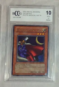 BCCG 10 White Magical Hat RARE 2002 Metal Raiders MRD-016 Yugioh Beckett Graded - Image 1