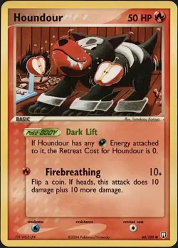 NM- Houndour Pokemon Card | Regular Common | 2004 EX Team Rocket Returns 60/109 - Image 1