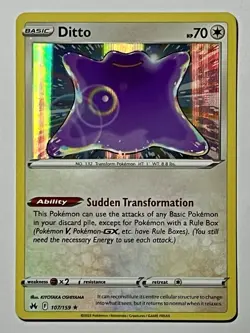 Ditto 107/159 (NM) Holo Rare Sword & Shield: Crown Zenith 2023 Pokemon Card - Image 1