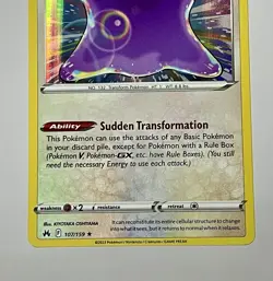 Ditto 107/159 (NM) Holo Rare Sword & Shield: Crown Zenith 2023 Pokemon Card - Image 4