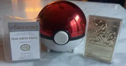 Pokemon Burger King MewTwo 23K Gold Plated Trading Card Poke Ball G20 w/COA - Image 1