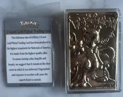 Pokemon Burger King MewTwo 23K Gold Plated Trading Card Poke Ball G20 w/COA - Image 3