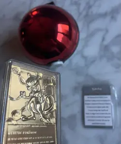 Pokemon Burger King MewTwo 23K Gold Plated Trading Card Poke Ball G20 w/COA - Image 4