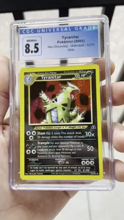 Tyranitar 12/75 Holo Rare Neo Discovery Pokemon Card TCG CGC 8.5 NOSE SWIRL 🌀 - Image 2