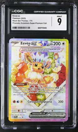 CGC 9 Eevee Ex SVP 174 SPC Prismatic Evolutions Premium Pokemon Card - Image 1