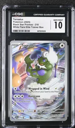 CGC 10 Tornadus SVP 210 White Flare ETB Black Star Pokemon Card GEM MINT - Image 1
