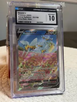 2022 POKEMON ASTRAL RADIANCE ULTRA RARE, HOLO BEEDRILL V CGC 10 GEM MINT - Image 1