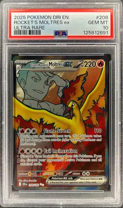 PSA 10 - TEAM ROCKET’S MOLTRES EX - 208/182 - DESTINED RIVALS DRI ENGLISH FA - Image 1