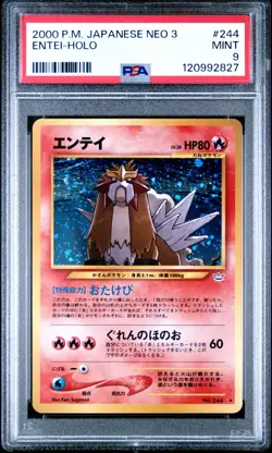 2000 POKEMON JAPANESE NEO 3 #244 ENTEI-HOLO PSA9 - Mint - Image 1