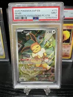 Pokemon TCG Prismatic Evolutions Eevee Promo Stamp Center Exclusive, PSA 9 - Image 1
