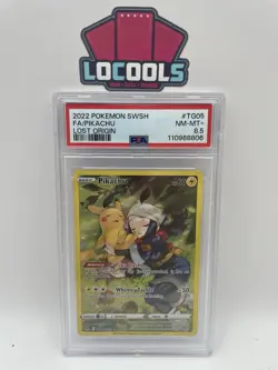 2022 Pokemon TCG SWSH: Lost Origin- Pikachu TG05/TG30 Trainer Gallery PSA 8.5 - Image 1