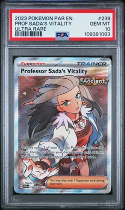 2023 POKEMON PAR EN-PARADOX RIFT ULTRA RARE PROFESSOR SADA'S VITALITY PSA 10 - Image 1
