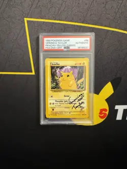 Pokemon Base Set Pikachu 58/102 Autographed By Veronica Taylor PSA Authenticated - Image 1
