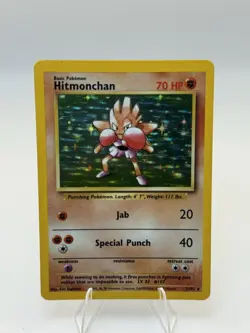 Pokemon TCG Hitmonchan Base Set Holo Unlimited Rare 07/102 LP Condition - Image 2