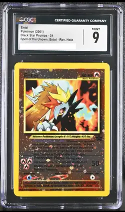 Entei 34/53 Wotc Promo Reverse Holo PSA 9 CGC ! Vintage Rare Pokemon Card - Image 1