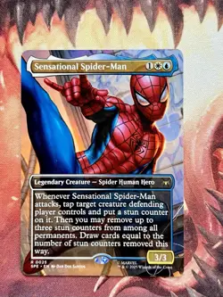 MTG Sensational Spider-Man Borderless Regular Marvel Magic Card NM SPE 🕷 - Image 1