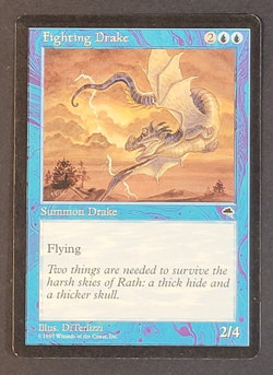 MTG Card - 1x Fighting Drake - Tempest - Light Play LP - Vintage - Magic CCG - Image 1