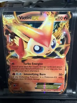 Victini EX 24/113 Holo Ultra Rare BW Legendary Treasures Pokemon Card MP - Image 1