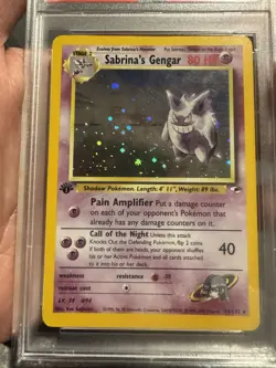 PSA 6 EX-MT Sabrina’s Gengar 1ST EDITION HOLO Pokemon Gym Heroes DOUBLE SWIRL - Image 2