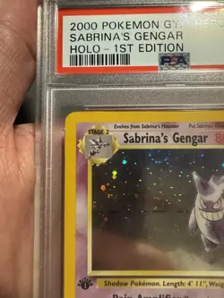 PSA 6 EX-MT Sabrina’s Gengar 1ST EDITION HOLO Pokemon Gym Heroes DOUBLE SWIRL - Image 3