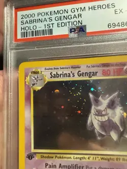 PSA 6 EX-MT Sabrina’s Gengar 1ST EDITION HOLO Pokemon Gym Heroes DOUBLE SWIRL - Image 4
