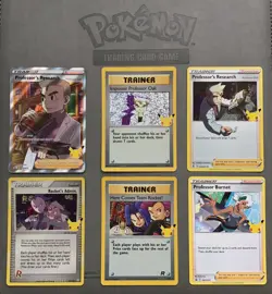 Pokemon Celebrations Professor’s Research Imposter Oak Rockets Trainer Lot ++++ - Image 1
