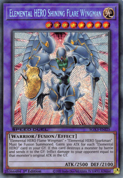 Elemental HERO Shining Flare Wingman - SGX3-EN125 - Secret Rare - 1st Ed YuGiOh - Image 1