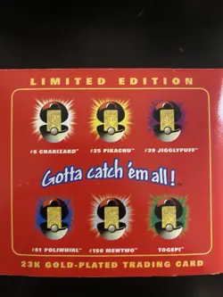 1 Full Set! - 1999 Pokemon Red 23k Gold Plated Trading Card Burger King - Image 3