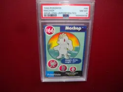 1999 Pokemon Burger King UnPerforated Machop card #66 Psa 8 Nm/Mint - Image 1