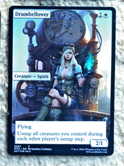 DRUMBELLOWER altered-art card for use with MTG : hot, sexy blonde babe! - Image 1
