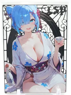 Goddess Story - Silver Metal Waifu Card - Rem - NUMBERED #/200 - Image 1