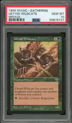 1996 Magic the Gathering MTG Mirage Uktabi Wildcats PSA 10 Pop 1 Rare - Image 1