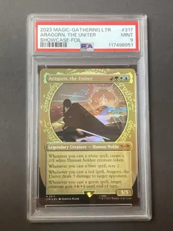 2023 MTG Lord of the Rings Tales Middle-Earth Aragorn Uniter Foil #0317 PSA 9 - Image 1