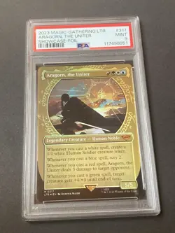 2023 MTG Lord of the Rings Tales Middle-Earth Aragorn Uniter Foil #0317 PSA 9 - Image 2