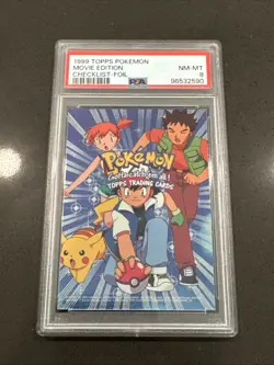 1999 Topps Pokemon Movie Edition Checklist- Foil, PSA 8 Rare!! - Image 1