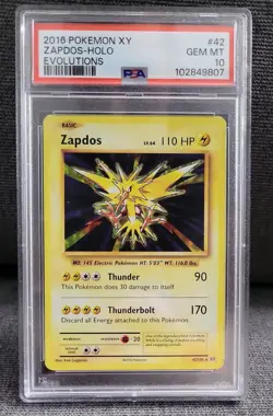 Pokemon XY Evolutions PSA GEM MINT 10 Zapdos 42/108 Holofoil Rare - PSA 10 GM MT - Image 1