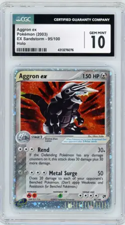 Pokemon Aggron ex EX Sandstorm Holo #95 Gem Mint CGC 10 - Image 1
