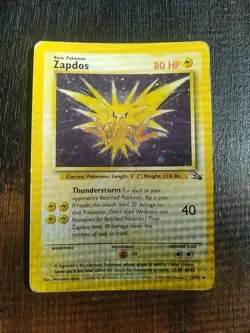 Zapdos Fossil 15 Holo Rare Pokemon TCG LP - Image 1