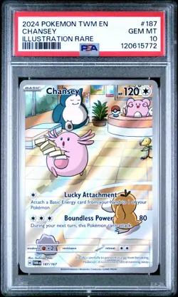 2024 Pokemon Twm En-Twilight Masquerade #187 Chansey Illustration Rare PSA 10 - Image 1