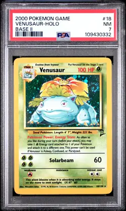 2000 POKEMON BASE SET 2 #18 VENUSAUR-HOLO PSA 7 - Image 1