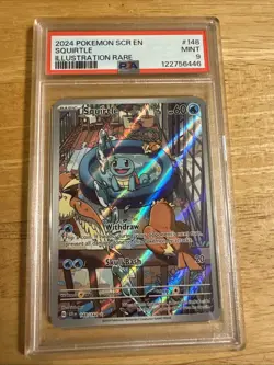 2024 POKEMON SCR EN-STELLAR CROWN ILLUSTRATION RARE #148 SQUIRTLE PSA 9 Mint - Image 1