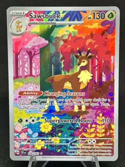 Sawsbuck 166/162 Pokemon TCG Temporal Forces Illustration Rare Holo - Image 1