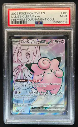 2023-25 Pokemon SV Black Star Promos Lillie's Clefairy ex #195 PSA 9 - Image 1